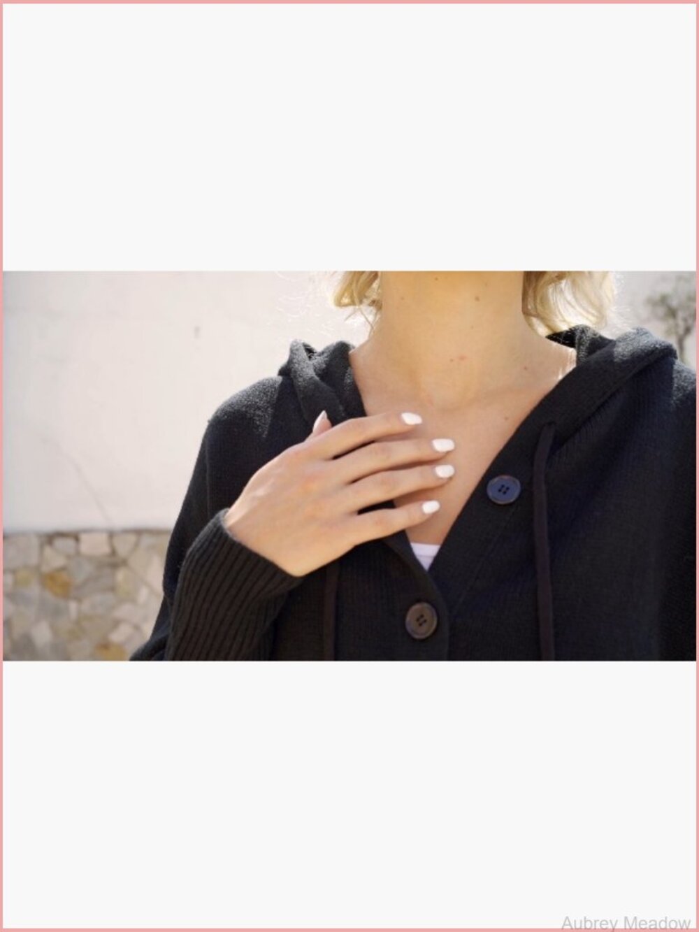 V Neck Button Down Hooded Knit Cardigan Long Sleeve Sweater - Picture 6 of 7